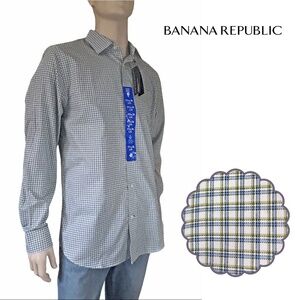 Banana Republic Dress Shirt Slim Fit Long Sleeve 100% Cotton Window pane Check